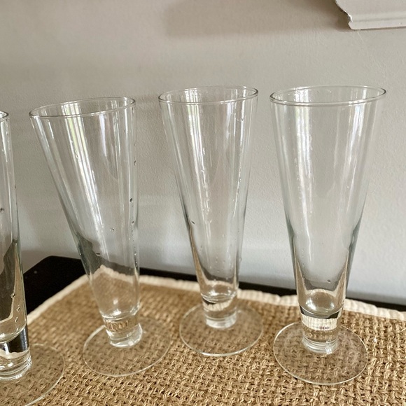 SET OF 5 VINTAGE TALL PILSNER GERMAN BEER GLASSES - Picture 4 of 12